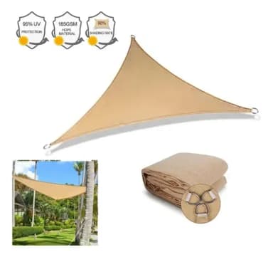 Vela Sombra Triangular 4.88x4.88 – Línea Jardín