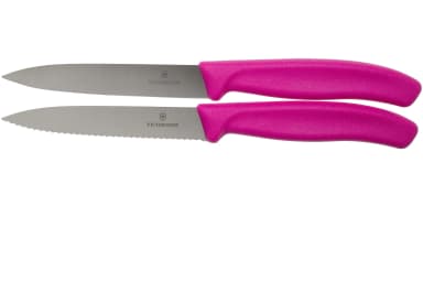 Cuchillo VERD 2U DENT+LISO Rosado 10 Cm