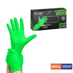 Guante Nitrilo M Verde Top Safe7.5 X100