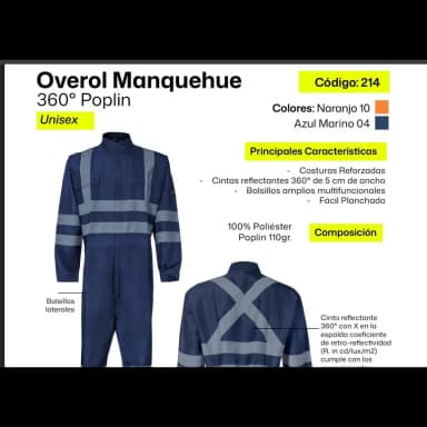 Buzo Poplin Pil Azul C/Cta Refl T M